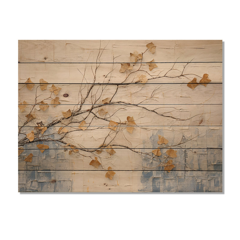 Minimalisme Vineyard Dreamscape I - art mural panneau de bois de vigne sur bois de pin naturel, H 30 po x l 40 po