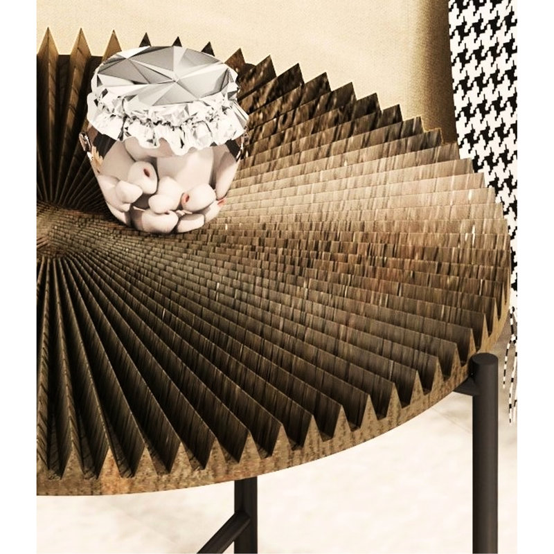 Table basse et de bout Radial, Noyer