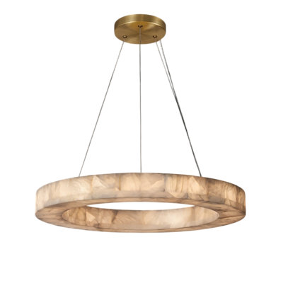 Owens 1-Light Integrated LED Unique Statement Chandelier with Natural Spanish Marble Shade