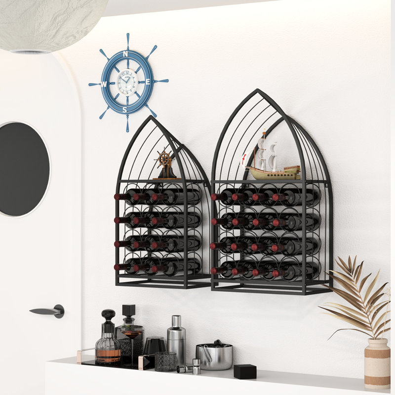 Support à vin 2 pièces avec rangement Shape For And Spirits In Kitchen