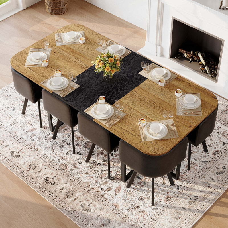 Ensemble de table de salle à manger 9PCS, Black