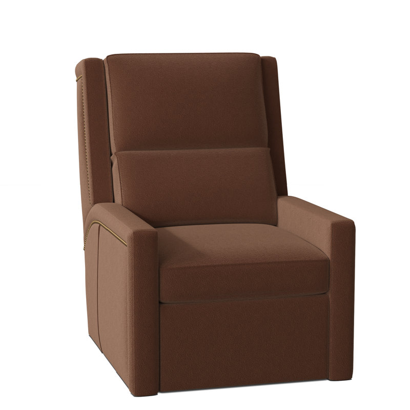 Norman Recliner, #9 Old Gold, Power Button with Battery Pack, Anilina Cacao Genuine Leather