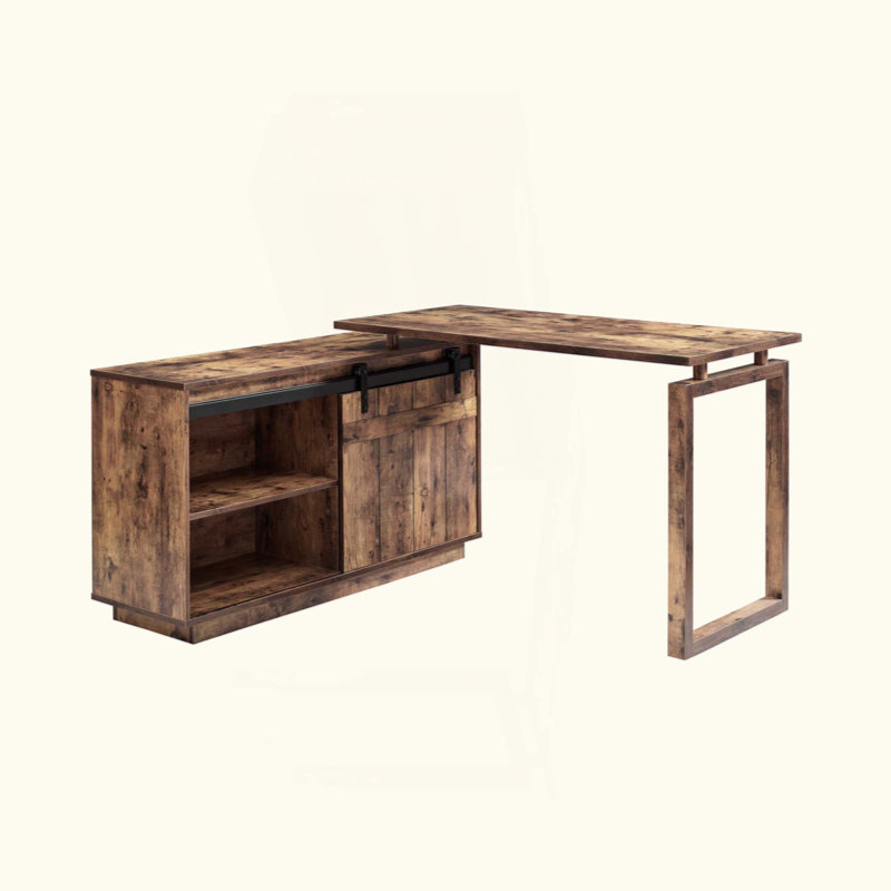 Bureau en forme de L, Brun
