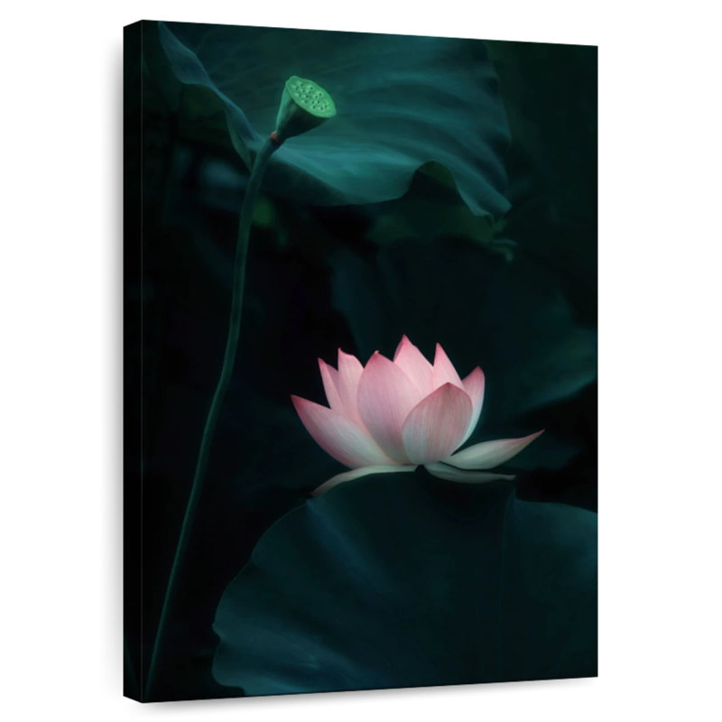 Fleur de lotus foncé, H 30 po x l 20 po