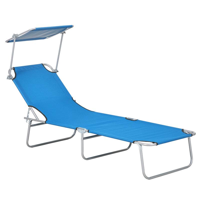 187cm Long Single Chaise, Blue