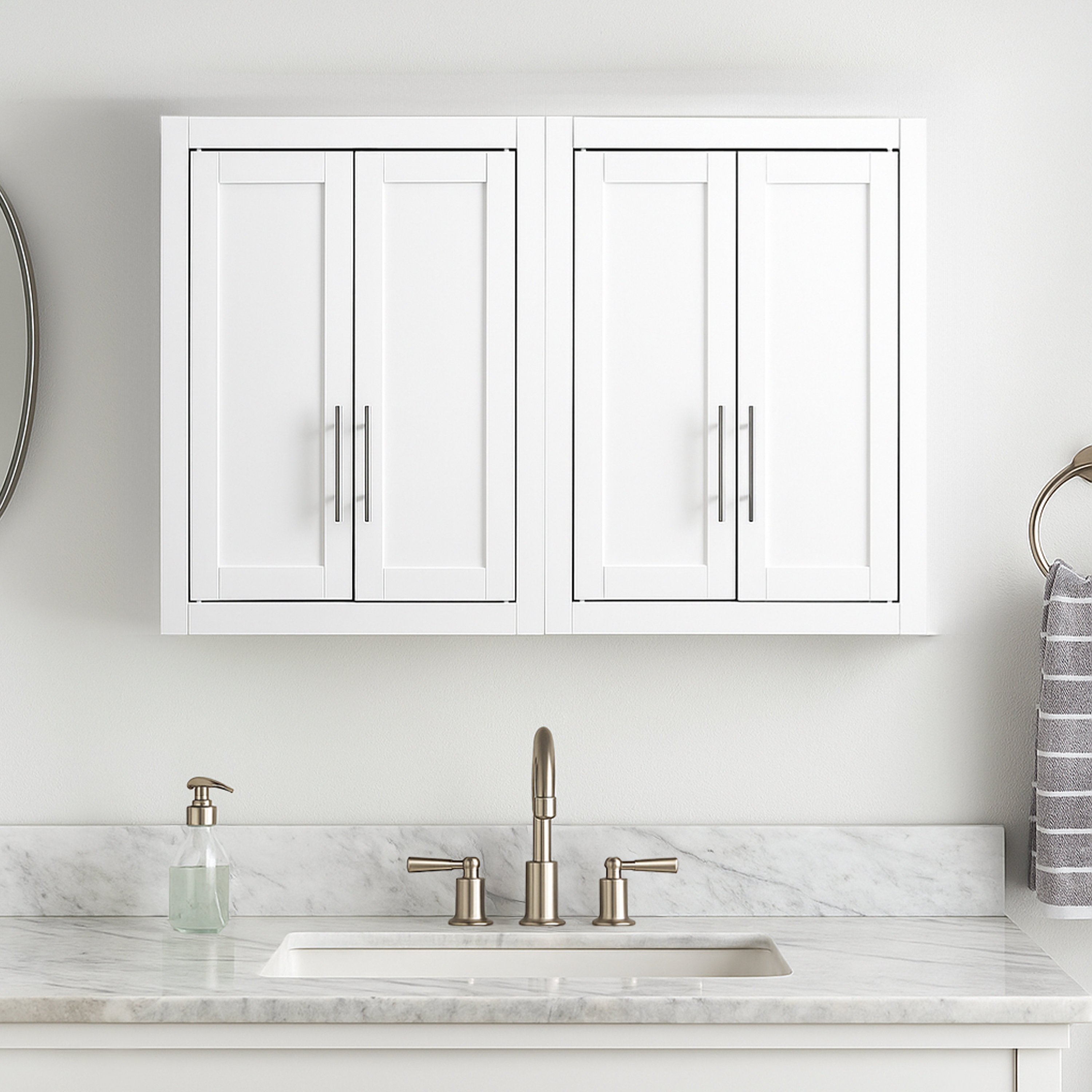 Latitude Run® Jackson 2pc Wall Storage Cabinet White & Reviews | Wayfair