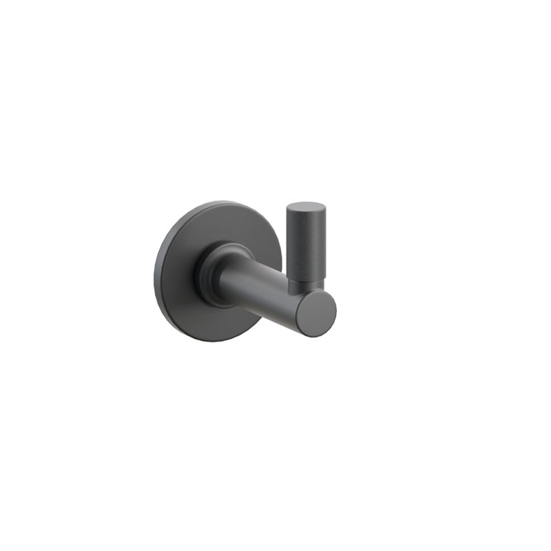 Emtek Select Single Hook w/ Small Disc Rosette, Round Stem & Knurled Tip, Polished Nickel