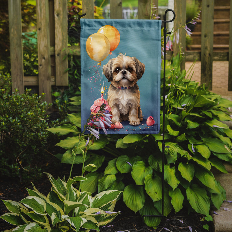 Drapeau de jardin «Happy Birthday», Shih tzu
