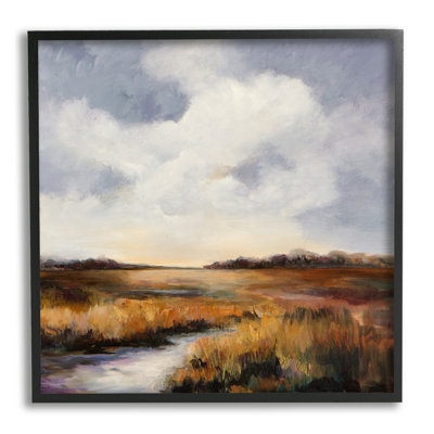 Az-324 - Peinture de paysage de campagne traditionnelle encadrée