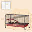 Cage pour petits animaux 48 po, cage à lapins ou maison de jeu pour furet avec mangeoire, roulettes, plateforme, rampe