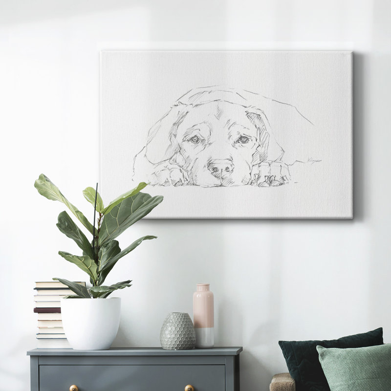 Toile tendue avec châssis Lazy Dog III, H 24 po x l 36 po