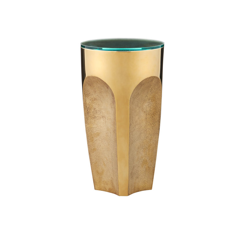 Lemy End Table, Polished Brass
