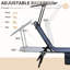 Chaises de patio avec parasol et fonction pliable - Auvent inclinable bleu foncé pour bronzer en plein air
