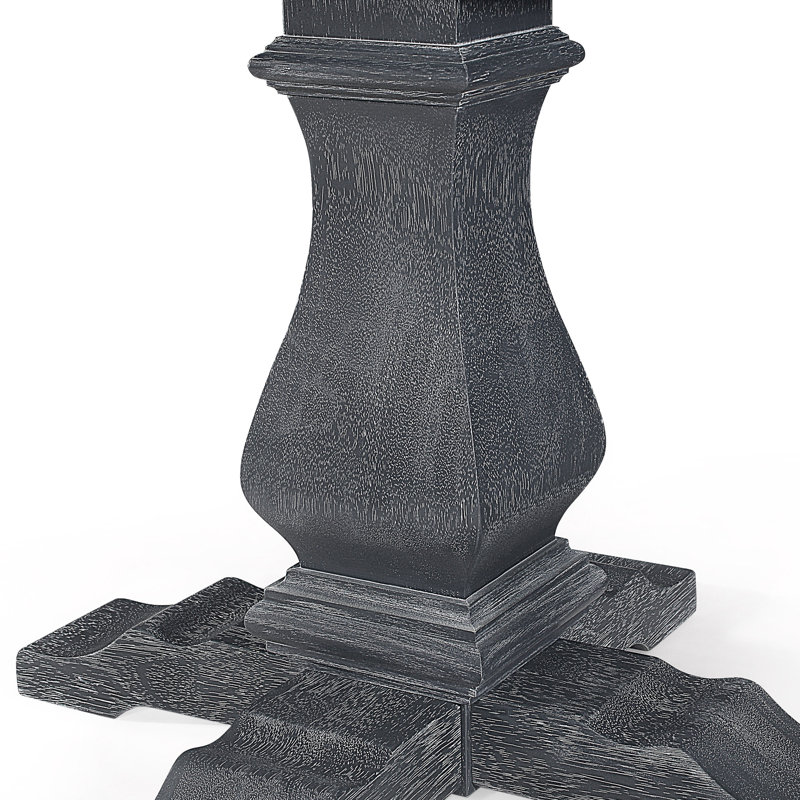Toccata Extendable Round Solid Wood Base Dining Table, Grey