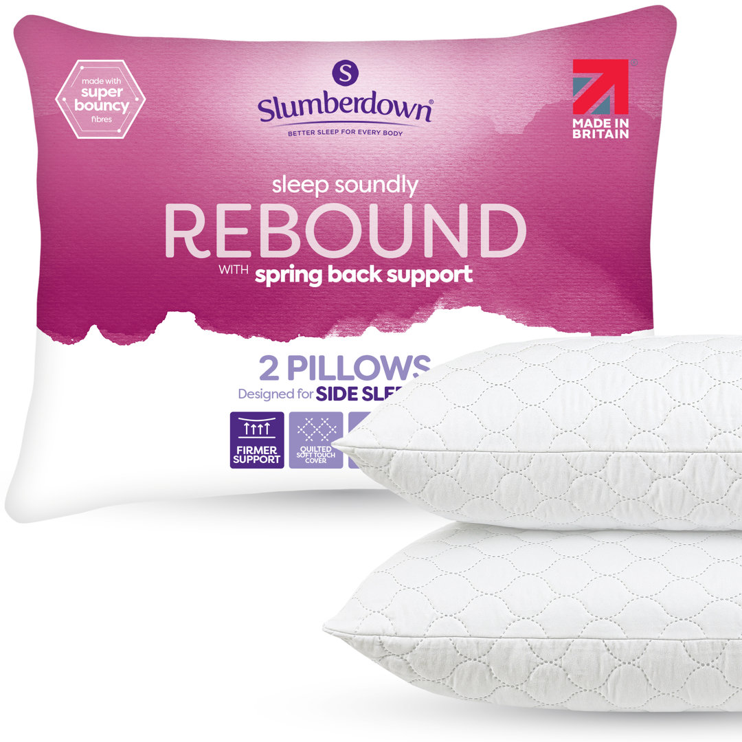 Slumberdown Sleep Soundly Rebound Pillow 2 Pack With Free Pillow Protector Pair - Image 4