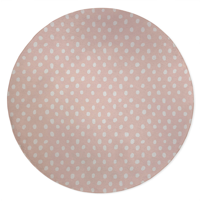 Dot Lyfe Non-Slip Outdoor Rug, Round 5'