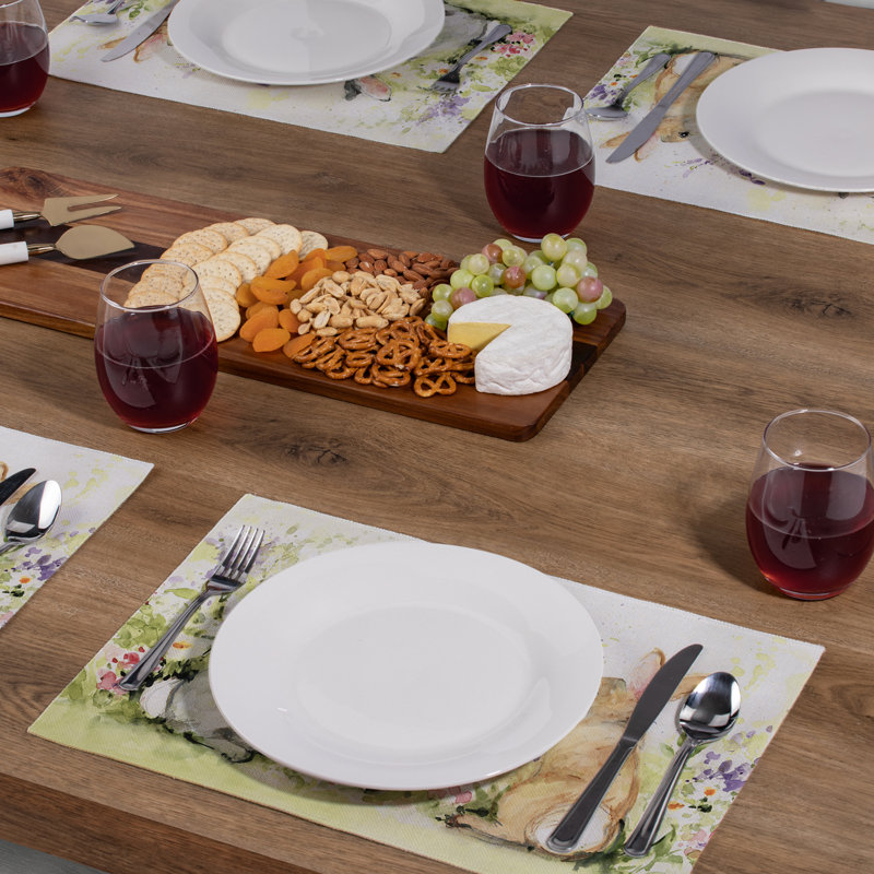 August Grove® Bunny Garden 4-Pack Cotton Blend Rectangular Placemats