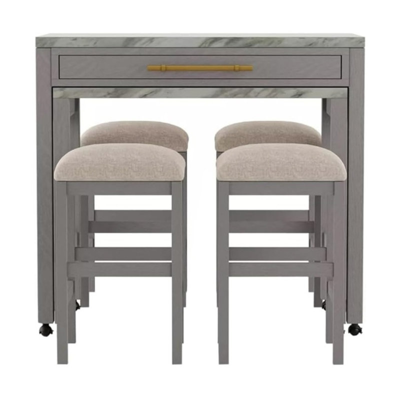 Ensemble de salle à manger Rustic, 5 pièces: table, 4 chaises