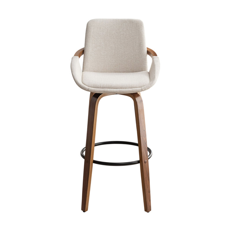 Tabouret de bar et de comptoir pivotant Carruth, Beige, Tabouret de comptoir (siège d'une hauteur de 25 p