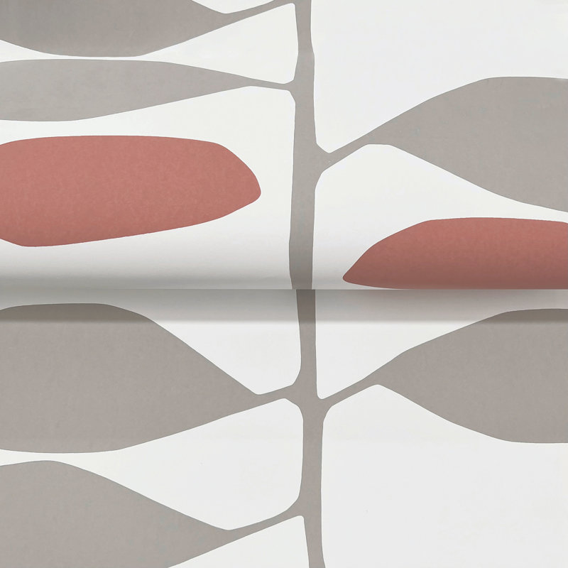 Papier peint sculpté vermillon et graphite, Rouge