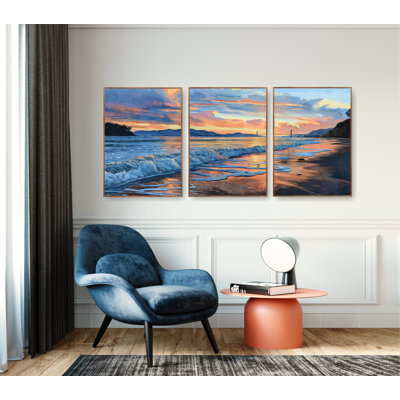 «California Waves Coastal Beach», impression sur affiche - ensemble de 3 décorations de maison de plage