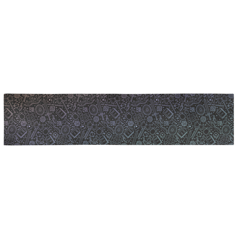Chemin de table géométrique avicia, 72 po x 16 po, Rouge / dégradé bleu, Polyester