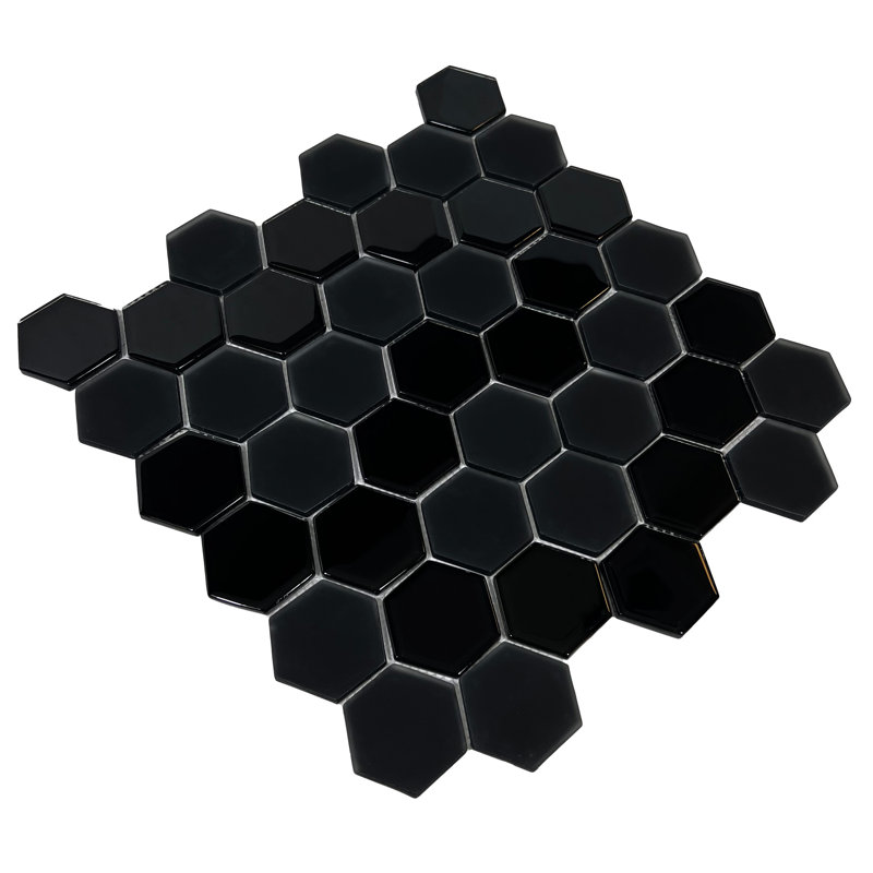 Carreau de mosaïque en verre pour mur et plancher, Noir
