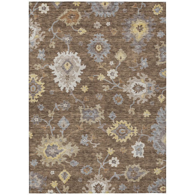 Tapis intérieur lavable floral 8 pi x 10 pi