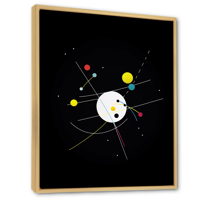 Art géométrique moderne sur toile, H 20 po x l 12 po x P 1 po, Cadre naturel flottant