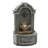 Ambre 29.7" H Gray Resin Elegant Wall Freestanding Outdoor Water Fountain with Lights