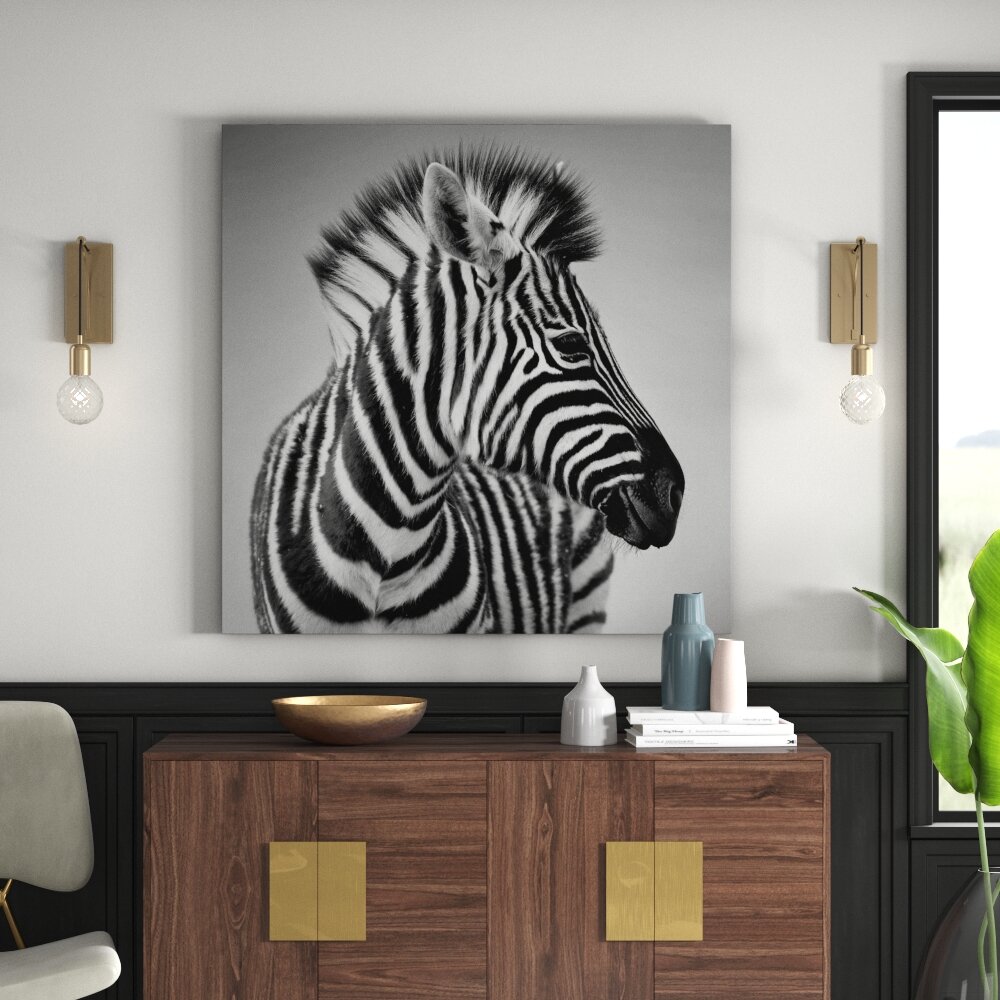 Glasbild Baby Zebra II