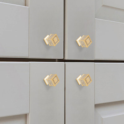 4Pcs Poignées de meuble carrées