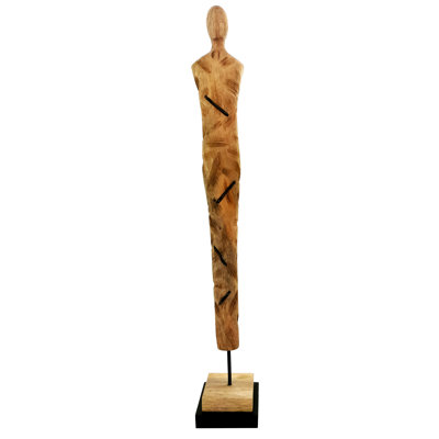 Grande statue Jorden en bois brut pour dames