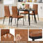 Faux Leather Modern High-backed Dining Chairs with Metal Legs-433931300