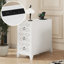Table de bout avec 3 tiroirs, table de coin avec 2 tablettes ouvertes, table d'appoint haute pour chambre à coucher et coin-114231951