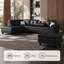 Canapé en cuir surdimensionné de 97,5 po pour canapé de salon en forme de L avec repose-pieds-998969001