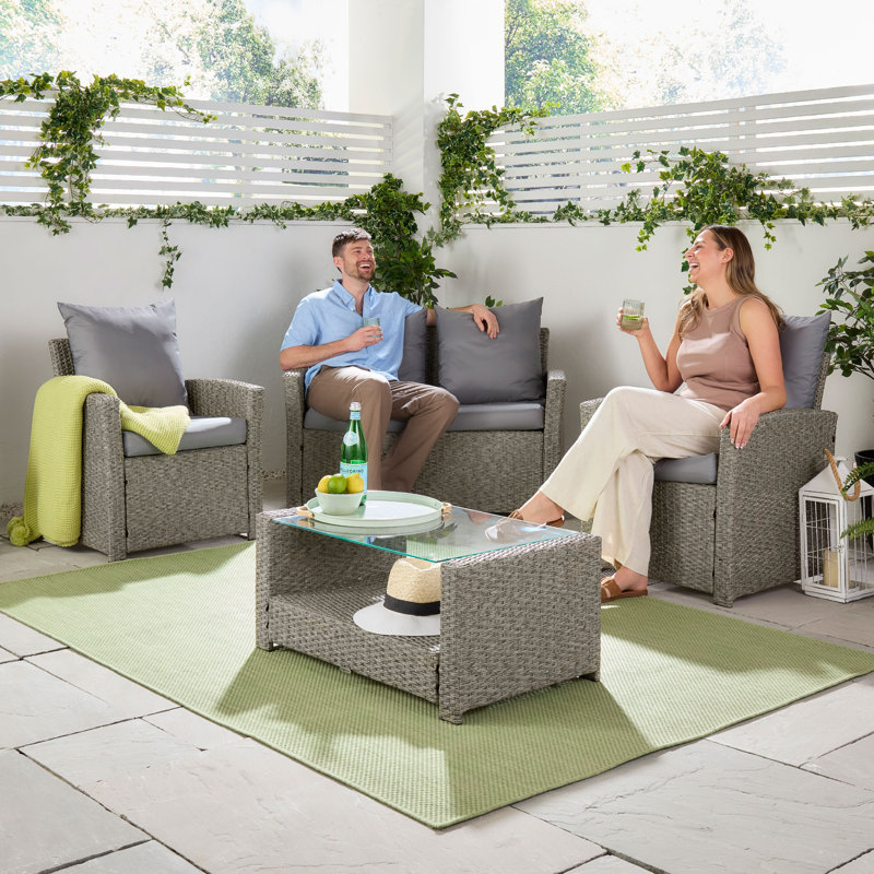 4 Seater Rattan Sofa Set