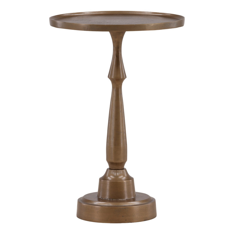 Luned End Table, 24" H x 16" W x 16" D, Brass