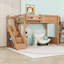 Lit mezzanine en bois avec garde-robe et escalier de rangement-647736163-647736160