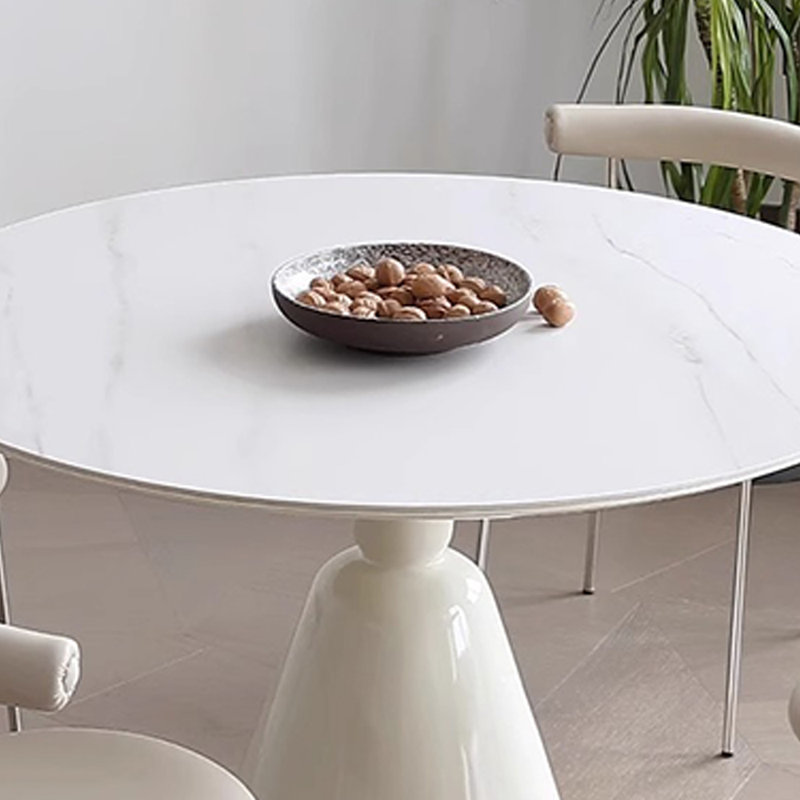 Chaise de table ronde simple Butter Wind, H 29,5 po x L 51,1 po x l 51,1 po, 5 pièces: table, 4 chaises