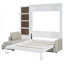 Grand lit escamotable, lit escamotable avec canapé et tablettes