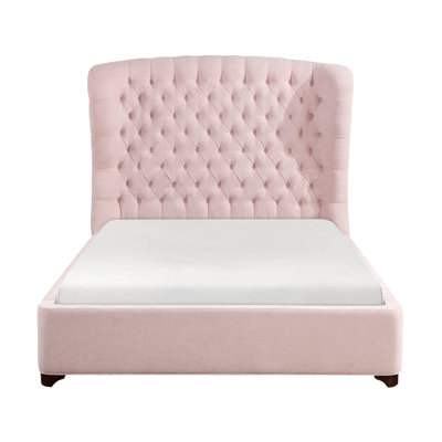 Lit double en placage de bois rose