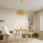 18,9 po Lustre tambour 4 lumières à grain de bois