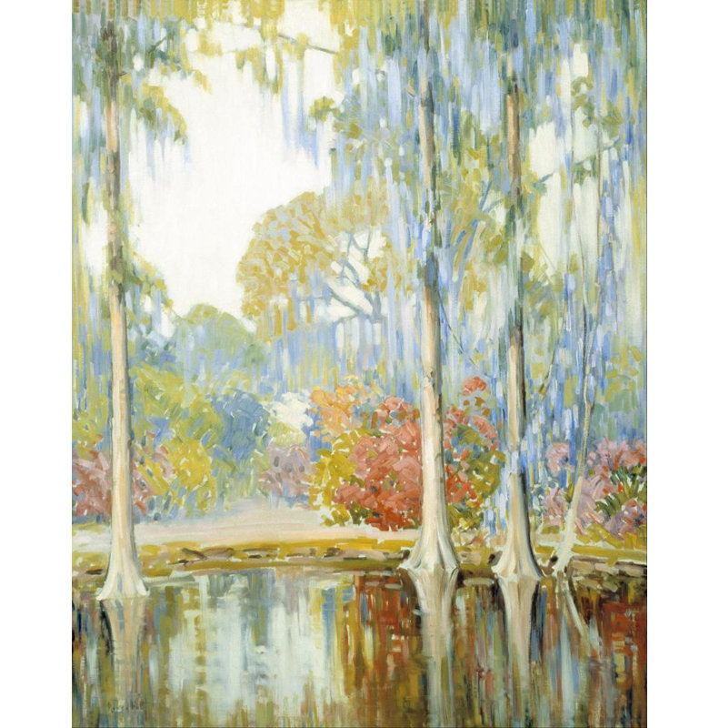 «Magnolia Gardens» par Alfred Hutty - Art mural sur toile tendue avec châssis, H 24 po x l 17 po