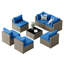Ensemble de conversation modulaire pour patio en osier 6 personnes avec coussins-114902962-114902965