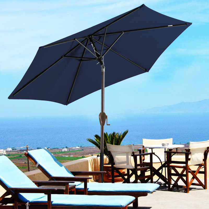 Parasol de marché inclinable Germar, Noir, H 86,4 po x l 90 po x P 90 po