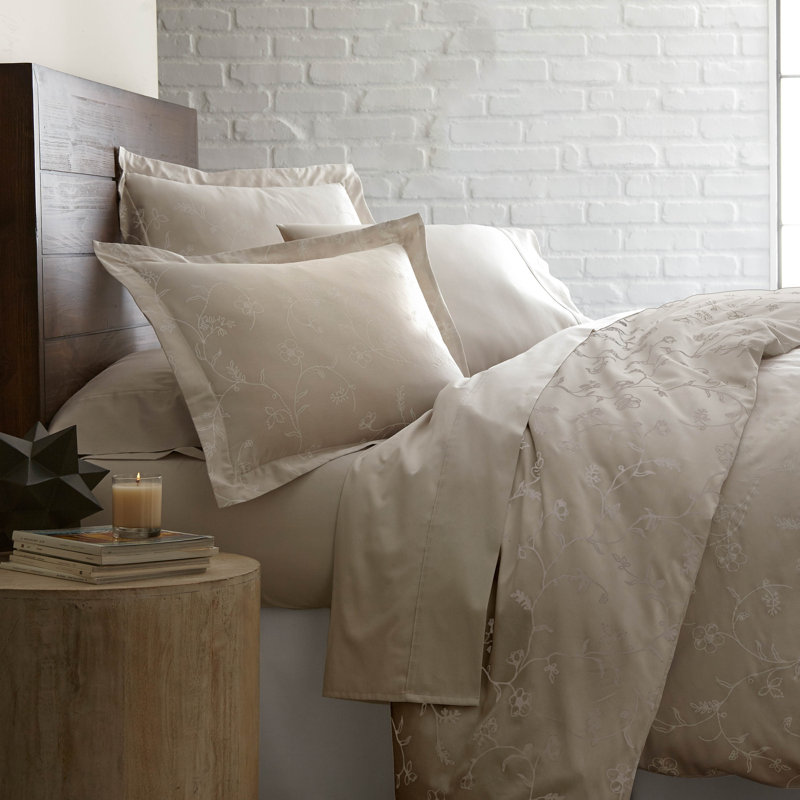 Ensemble de housse de couette Southbean Linens, Housse simple et 1 taie décorative, Gris lunaire