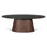 Caldera 52" Oval Coffee Table in Lava Marble with Dark Mango Base