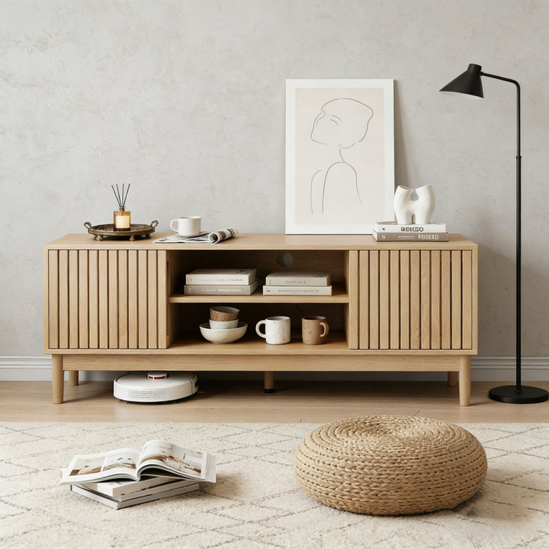 modern TV stand, Oak