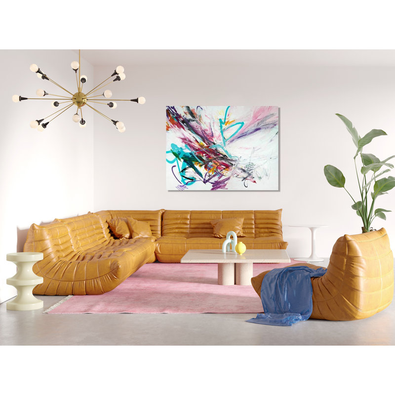 Abstract Print by John Beard, Black Framed Canvas, 30" H x 40" D x 1.75" D